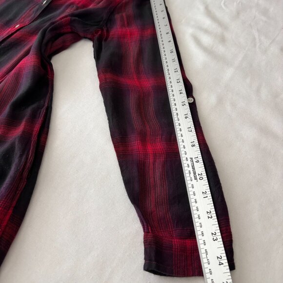 Lucky Brand Red & Black Plaid Tunic Top  XL -Convenient Slit Pockets- - Picture 14 of 15